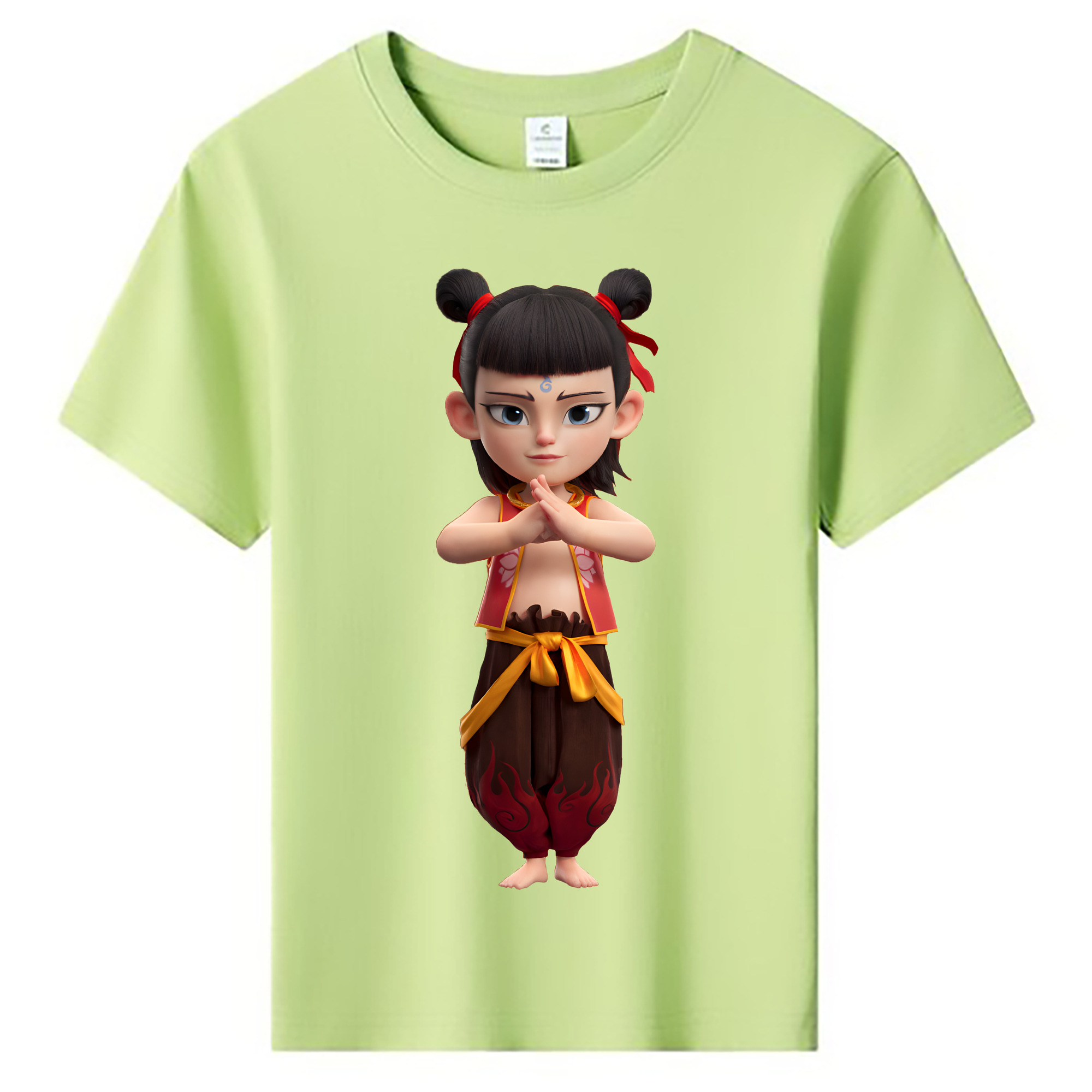 （画像用） Ne Zha 2 ナタ 魔童の大暴れ 綿100％キッズTシャツ（フロントプリント）